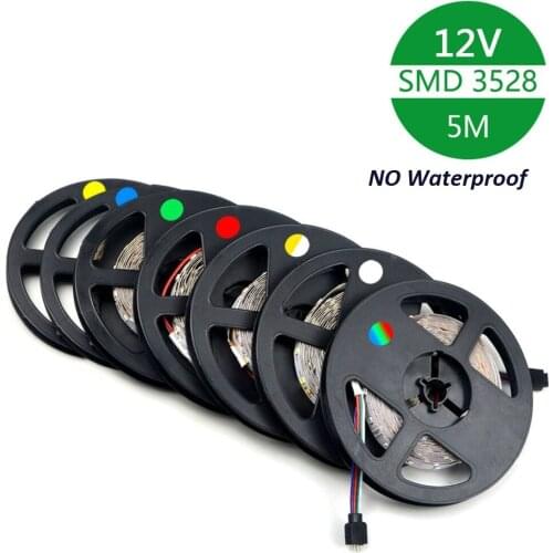 SMD 2835 DC12V RGB LED Strip Light 1M 2M 3M 4M 5M NO Waterproof LED Light RGB Leds tape Flexible diode ribbon