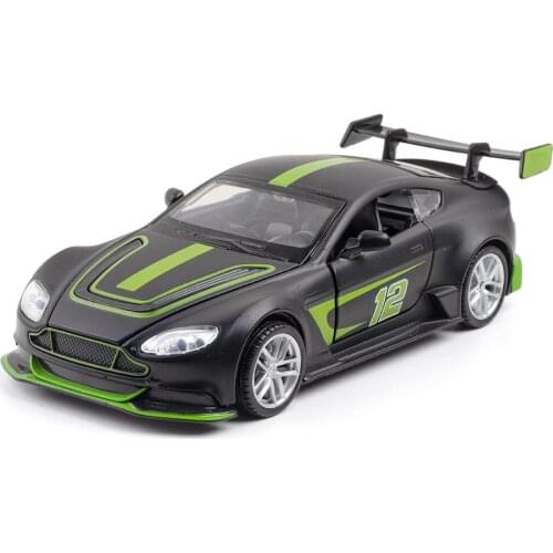 1:32 High Simulation Aston Vantage GT3 Alloy Sound and Light Pull Back Sports Car Model Ornaments Childrens Toys for Gifts
