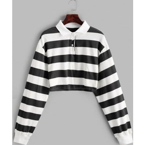 Fashion Blouse Women Color Stripe Button Woman Blouses Long Sleeve Pullover Ladies Tops Vintage Friends mujer camisetas Size XL