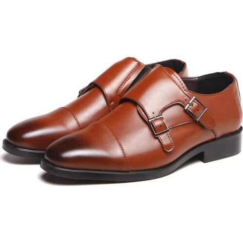 2019 New Men Dress Shoes Formal Wedding Genuine Leather Shoes Retro Brogue Business Office Mens Flats Oxfords For Men size38-48