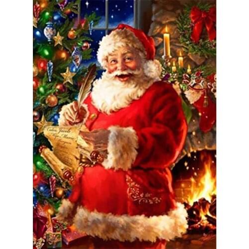 DIY Santa Claus Painting By Number Drawing On Canvas Scenery Hand Painted Painting Art Gift Pictures By Numbers Home Decor