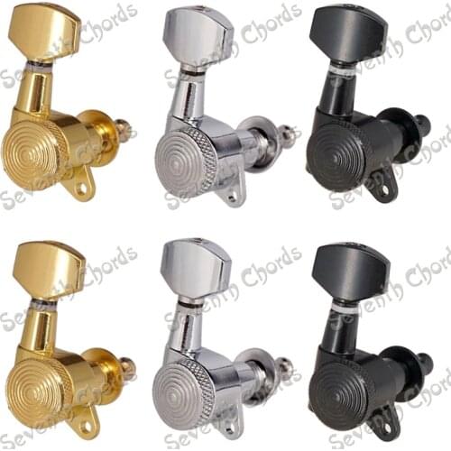 A Set 6 Pcs Chrome Locked String Tuning Pegs key Tuners Machine Heads For Acoustic Electric Guitar Lock Schaller Style