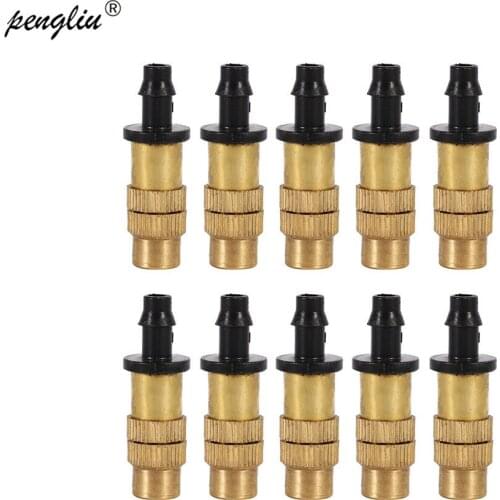10pcs- pack watering Atomized Nozzle Copper Suit Farm Micro-sprinklers Spray Cooling Sprinkler Connect to 4/7 mm hose IT083