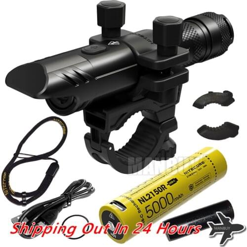 NITECORE BR25 High Performance Ultra Compact Bike Light 1400LM Flashlight 5000mAh NL2150R 21700 USB-C Port Rechargeable Battery