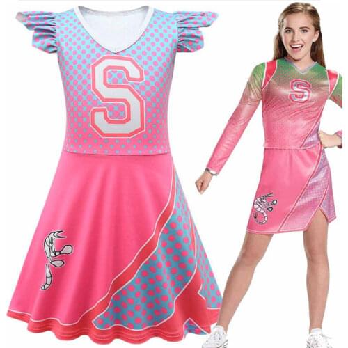 New Halloween Cartoon College 2cosplay Cheerleading Tight One-piece Dress Girls Halloween Performance Costume