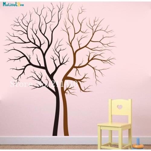 Two Colors Tree Wallpaper VinylTrunk Wall Decals Home Decoration For Living Room Bedroom Self-adhesive Art Murals YT650