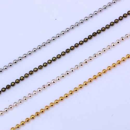 OlingArt 1.5MM 4M/lot Plating four colors Ball Link Chains For bracelet necklace earrings tassels DIY Jewelry making