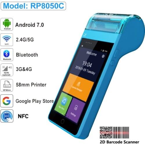 RUGLINE Smart pos receipt printer for restaurant application receive orders and print the invoice with wifi bluetooth GSM/4G