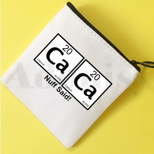 Periodic Table of Humor Sarcasm Primary Elements Coin Purse Illustration Key Case Simple Small Cloth Bag New Creative Coin Purse