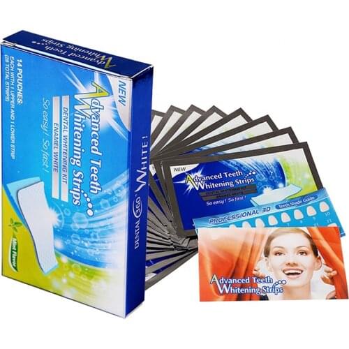 28Pcs/14Pair 3D Gel Teeth Whitening Strips White Tooth Dental kit Oral Hygiene Care Strip for false Teeth Veneers Dentist seks