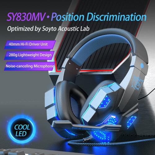 Professional Led Light Bass Gamer Wired Headset With Microphone For Switch PS4 Computer Gaming Over Ear Headphones For XBox PC