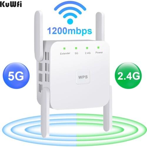 KuWfi 5G WiFi Repeater Wireless Wi-fi Amplifier 1200M Wi Fi Booster Home Internet Signal 5Ghz WiFi Long Range Extender