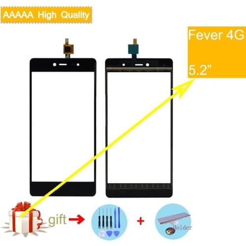 Touchscreen For Wiko Fever 4G Touch Panel Touch Screen Digitizer glass Sensor For Wiko Fever 4G Touches Front Outer Black