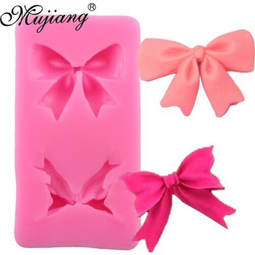 Mujiang Bows Silicone Cake Molds Cupcake Fondant Cake Decorating Tools Gumpaste Chocolate Candy Clay Mold Kitchen Baking CT367