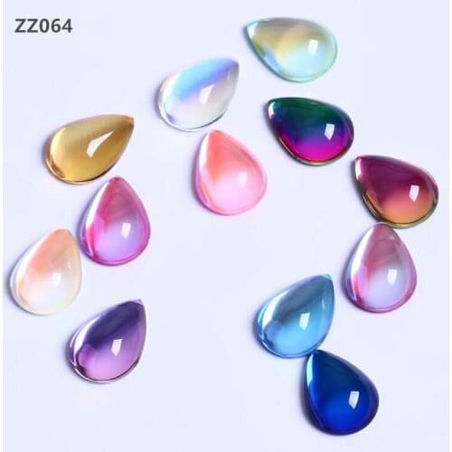 Flatback water drop glue on rhinestone beads wedding dress diy Colorful glass Crystal Mocha Fluorescence стразы Rhinestone ZZ064