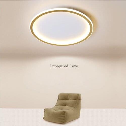 Ultra Thin Nordic Minimalism Gold Ceiling Lamp Modern LED Ceiling Light Fixture Surface Mount for Home Decor Balcony Dimmable
