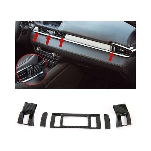 Carbon Fiber Look Inner Air Vent Cover Trim 5pcs For Mazda 6 / Atenza 2019-2020