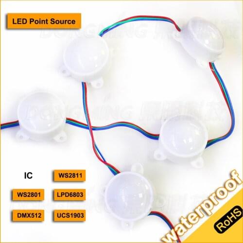 DC12V Waterproof IP68 high power led modules 3 leds built-in LPD6803 IC led pixel module Diameter 45mm 5050 led point light