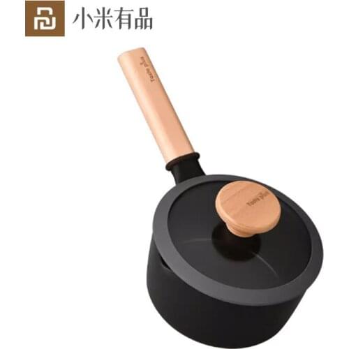 Youpin 16cm Non-stick Milk Pan Thickened Pot Bottom Safe Food-grade Sealed Silicone Cover Anti-scald Design Handle for Kitchen