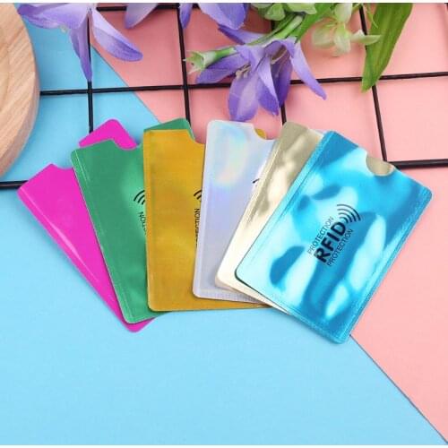 RFID Blocking Sleeve Credit Card Protector Bank Business Cards Holder Case 9.2x6.2cm