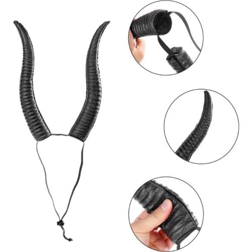 Women Sheep Horn Headdress Adjustable Headbands for Halloween Party Christmas Creative Carnival Hair Accessories R7RF