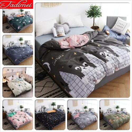 Cute Cat Kitty Pattern 1 piece Bed Duvet Cover Adult Kids Soft Cotton Bedspread Single Full Twin Queen King Size 150x200 180x220