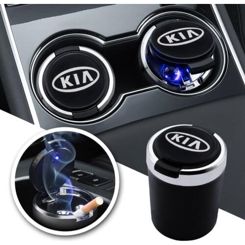 Car Styling LED Light Flame Retardant Car Creative Ashtray For KIA Cerato Sportage R K2 K3 K5 RIO 3 4 Sorento Auto Accessories