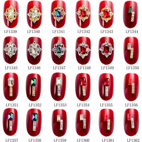 10Pcs 3D Luxury Nail Art Rhinestones Nail Diamonds Glass Crystal AB Metal Gems Jewels Stones For DIY Manicure Craft Charms