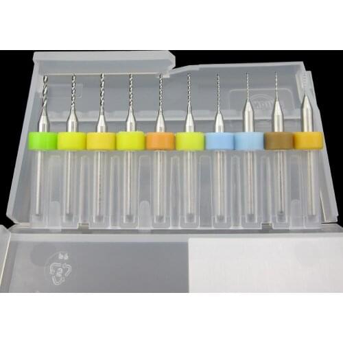 10pcs/Set 0.3-1.2mm PCB Print Circuit Board Carbide Micro Drill Bit Tool Set Integrated Circuits