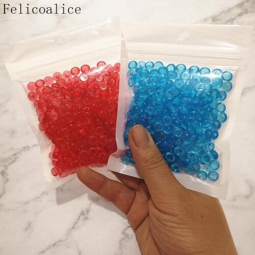 2 Packs Acrylic Loose Beads Plastic Imitation Oblate Round Shape Scrapbook Accessory Crystal Mud Slime Fishbowl Filler Filling
