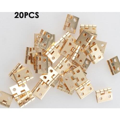 20Pcs 2 Points Craft Box Small Metal Hinges Miniature Cabinet Furniture Accessories 10*8mm Small Door Hinges