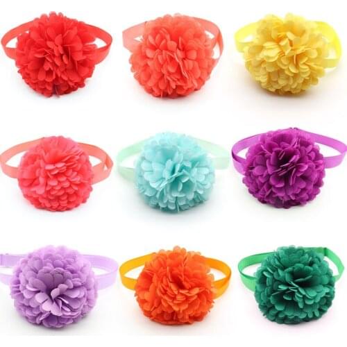 50 Pcs Dog Grooming Product Colorful Flower Puppy Dog Bow Tie Adjustable Pet Dog Accessories For Small Medium Dog Pet Supplies