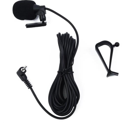 Vehicle Microphone For Car Pioneer Stereos Audio Connector 9.8inch Black Bracket Windproof Foam Mini Bluetooth