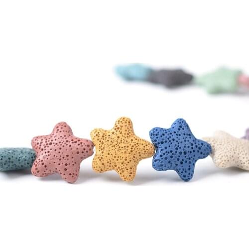 20/23/40mm starfish Multicolor Lava Beads Shape Volcanic Rock Loose Spacer Beads Jewelry Earrings Necklace Making DIY