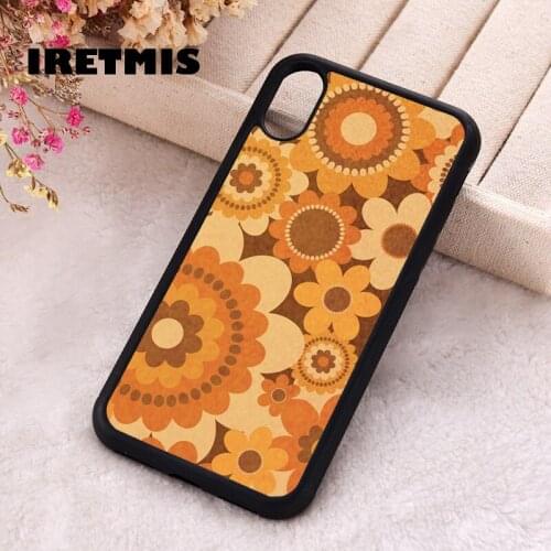 Iretmis 5 5S SE 2020 Phone Cover Case for iPhone 6 6S 7 8 Plus X Xs XR 11 12 Mini Pro Max Silicone TPU Brown Floral