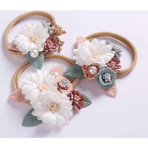 Handmade Flowers Hair Ornaments Children Babies Baby Elastic Hair Belts Super Cute Fashion Flower Headdress