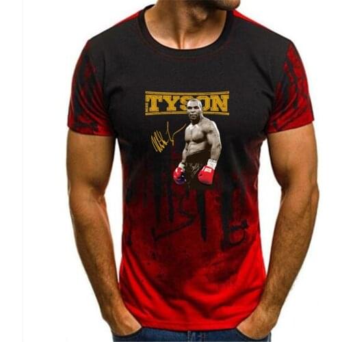 Gradient Mens Print T-shirt Summer Mike Tyson Iron Mike Boxen Boxing Champion T-Shirt alle Groben NEU Print T-shirt Summer