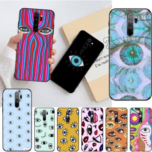 HPCHCJHM gold foil evil eye in blush Cover Black Soft Shell Phone Case for Redmi Note 9 8 8A 8T 7 6 6A 5 5A 4 4X 4A Go Pro