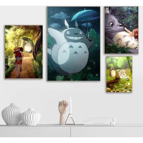 Canvas Painting Nordic Style HD Print Cartoon Totoro Home Decor Wall Artwork Modular Picture Water Color Poster