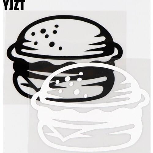 YJZT 12.3×9.5CM Beautiful Vinyl Decals Lovely Hamburgers Nice Car Stickers Black / Silver 10A-0690