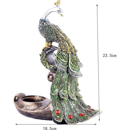 Creative Gifts Wedding Decoration Candle Holders Nordic Peacock Candlestick Decoration Resin Crafts Home Ornaments 50XX083
