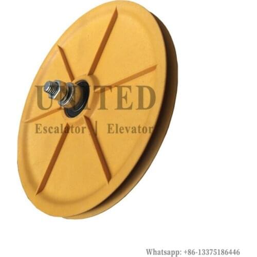 Elevator Tension Wheel OD215mm W15mm Bearing 6004RS M12