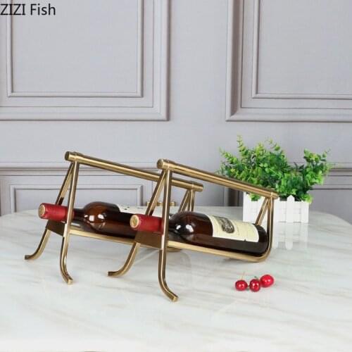 Minimalist Metal Wine Rack Red Wine Beverage Tray Coffee Table Desk Decoration Wine Bottle Stand Nordic Home Decor Modern
