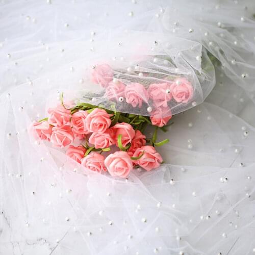 Fashion ins Style Thin Art Fabric Stretch Gauze Scarf with Pearl Christmas Gift Cosmetics DIY Accessories Photography Background