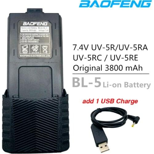 Original BL-5 Baofeng UV-5R Battery 3800mAh Battery Charger Cable USB Cable for BF-F8 uv 5r uv5r UV-5RE UV-5RA 5RB 5RL F8