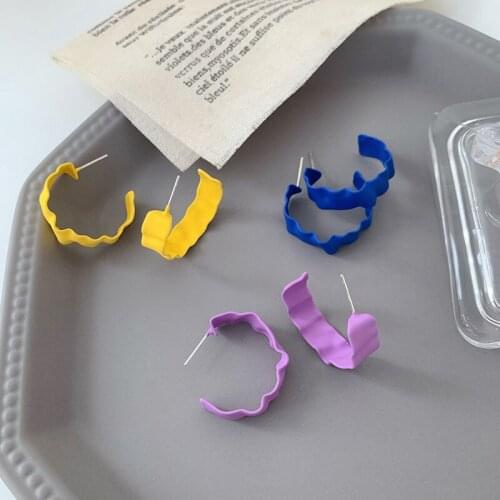 Simple and Fashion Stud Earrings For Women Irregular round earrings paint candy color summer earrings Jewelry