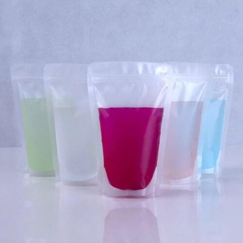 Frosted Surface Clear Plastic zip lock packaging bags Stand up pe food tea package pouches