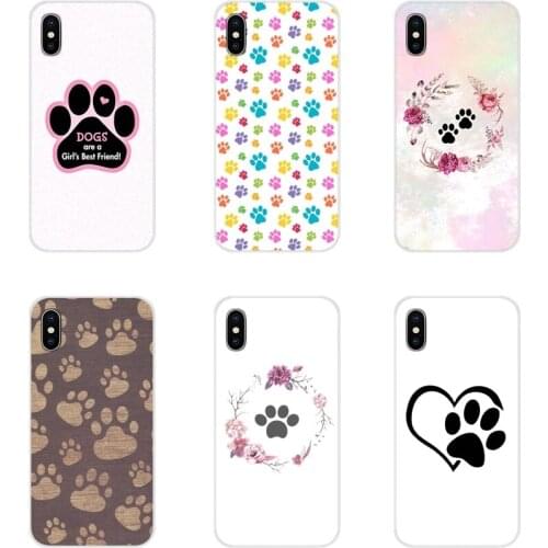 TPU Transparent Cover Bag For Samsung Galaxy A3 A5 A7 A9 A8 Star A6 Plus 2018 2015 2016 2017 Dogs Are Girls Best friends Dog Paw
