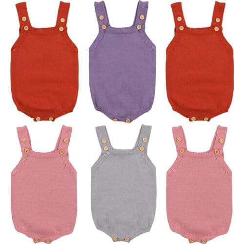 Pudcoco Rompers 0-18M Newborn Infant Baby Boy Girl Fashion Knitting Sleeveless Solid New 4 Styles Clothing
