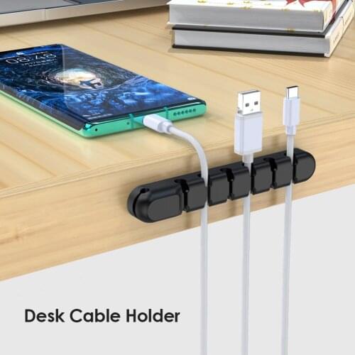 Self Adhesive Cable Holder Silicone Cable Organizer USB Winder Desktop Tidy Management Clips Holder for Mouse Keyboard Earphone